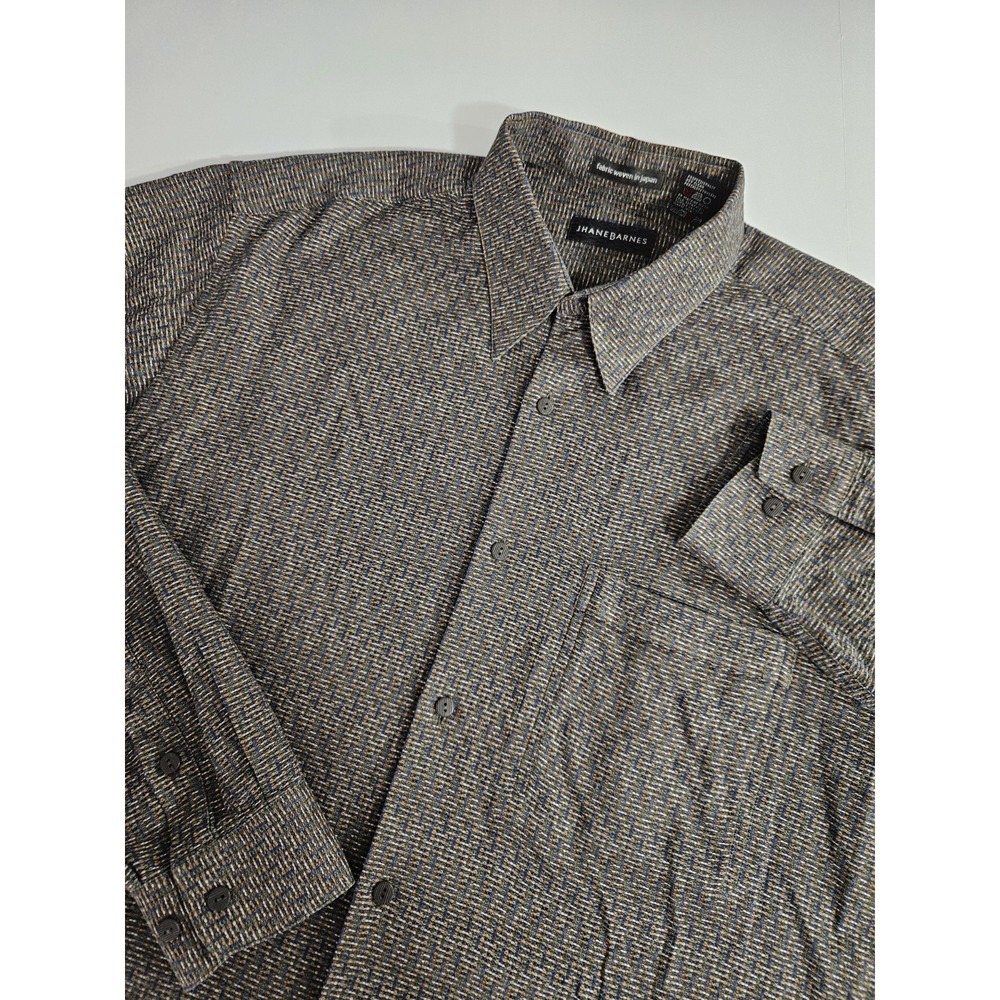 Jhane Barnes Men's Long‎ Sleeve Japanese Fabric Utton Up Shirt XL
